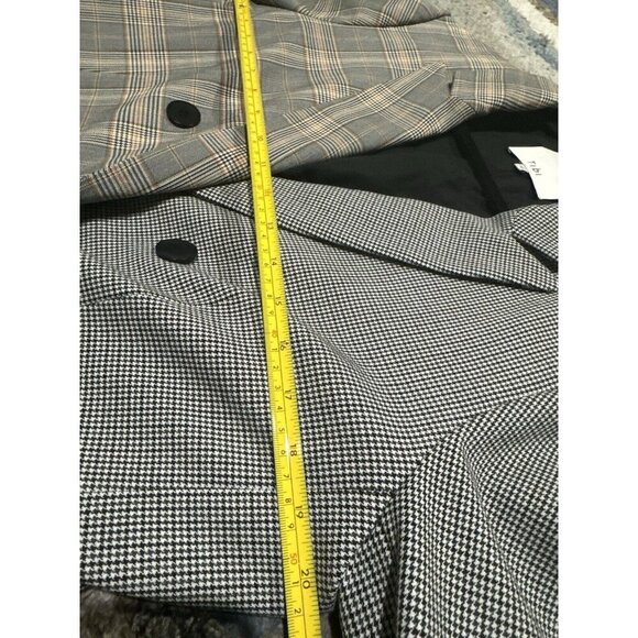 Tibi Two Tone Check Plaid Steward Double Breasted Blazer Women's 12 Chic NO BELT - Picture 11 of 13